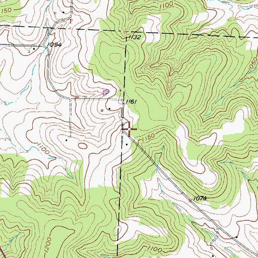 Topographic Map of Mount Herman School (historical), MO