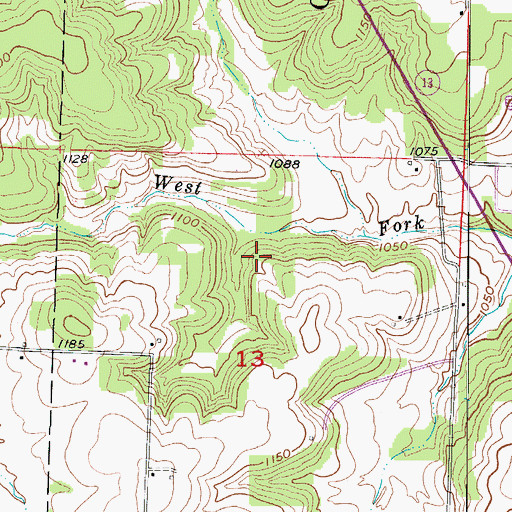 Topographic Map of New Hope School (historical), MO