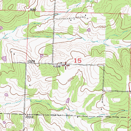 Topographic Map of Rock School (historical), MO