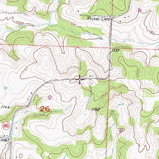 Topographic Map of Pickel School (historical), MO
