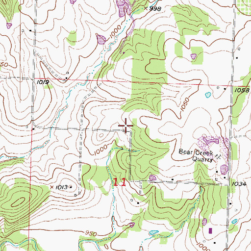 Topographic Map of Potts School (historical), MO