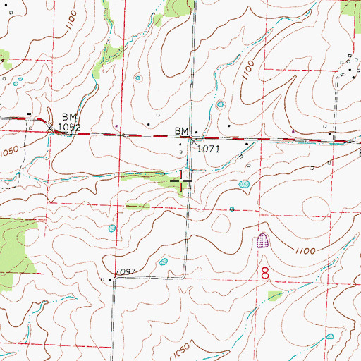 Topographic Map of Runyan School (historical), MO