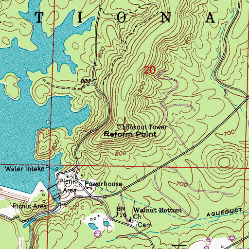 Topographic Map of Reform Point, AR