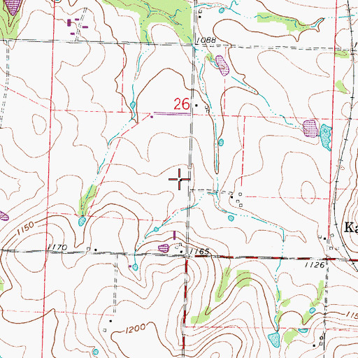 Topographic Map of Elm Grove School (historical), MO