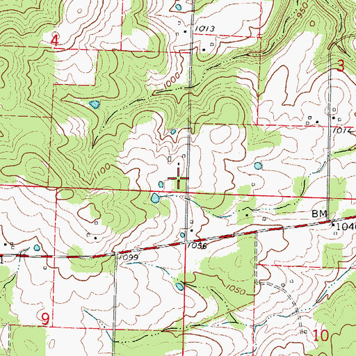 Topographic Map of Wilmington School (historical), MO