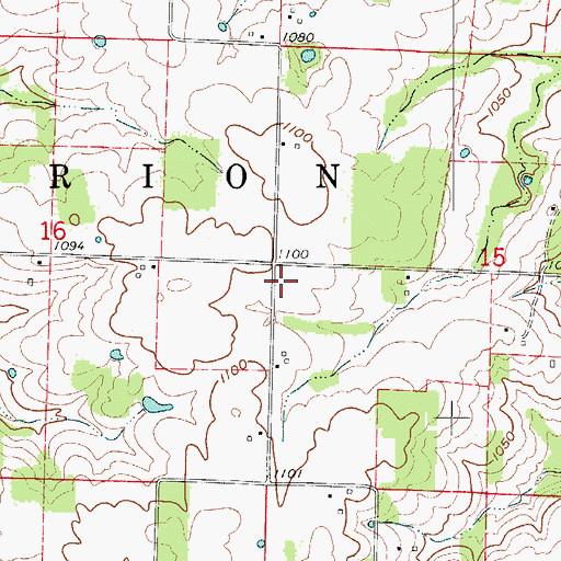 Topographic Map of Cherryvale School (historical), MO