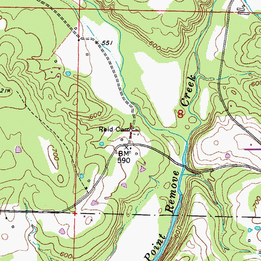 Topographic Map of Reid Cemetery, AR