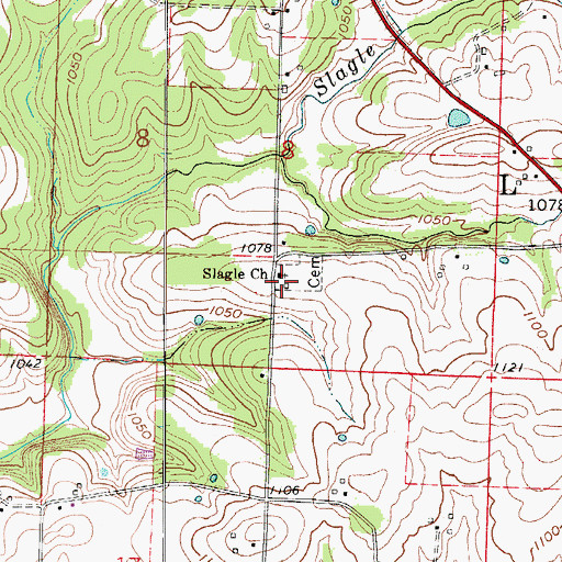 Topographic Map of Slagle School (historical), MO