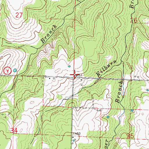 Topographic Map of Sunset School (historical), MO