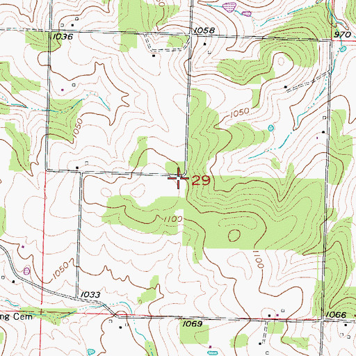 Topographic Map of King School (historical), MO