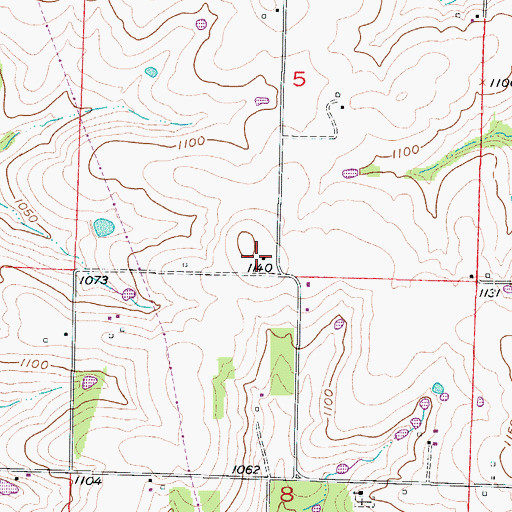 Topographic Map of Oak Grove School (historical), MO