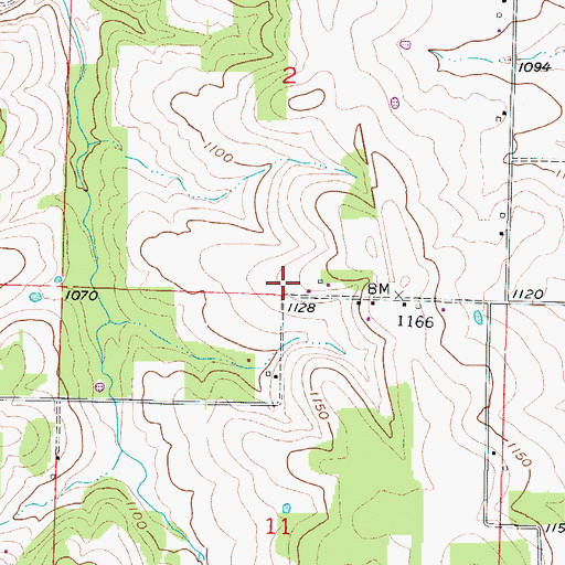 Topographic Map of Rice School (historical), MO