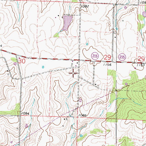 Topographic Map of Tuck School (historical), MO