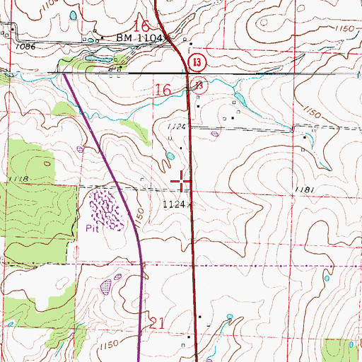 Topographic Map of Lee School (historical), MO