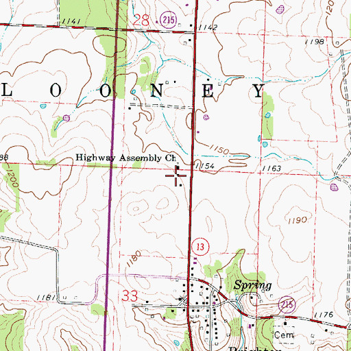 Topographic Map of Brighton School (historical), MO