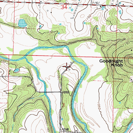 Topographic Map of Goodnight, MO