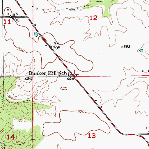 Topographic Map of Prairie View Church, MO
