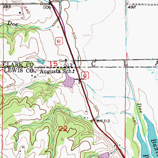 Topographic Map of Augusta, MO