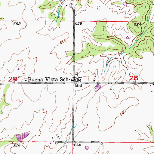 Topographic Map of Buena Vista Church (historical), MO
