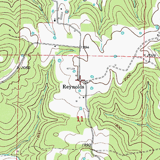 Topographic Map of Reynolds, AR