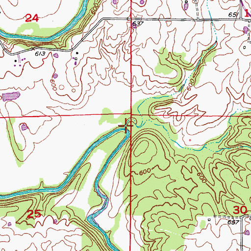 Topographic Map of Otter Branch, MO