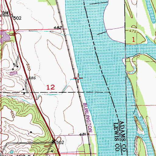 Topographic Map of Durgans' Landing, MO