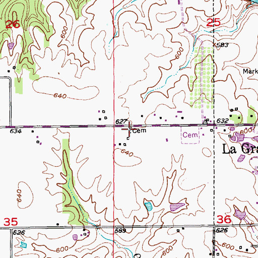 Topographic Map of Salter Cemetery, MO