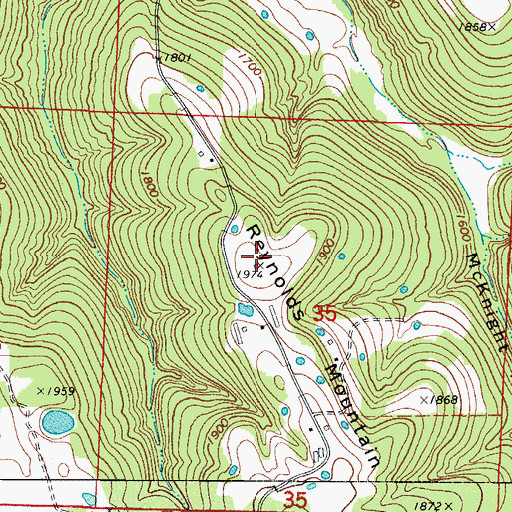 Topographic Map of Reynolds Mountain, AR