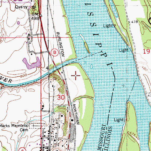 Topographic Map of LeSueur's Port, MO