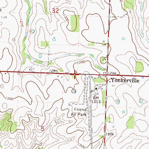 Topographic Map of Rose Hill School (historical), MO