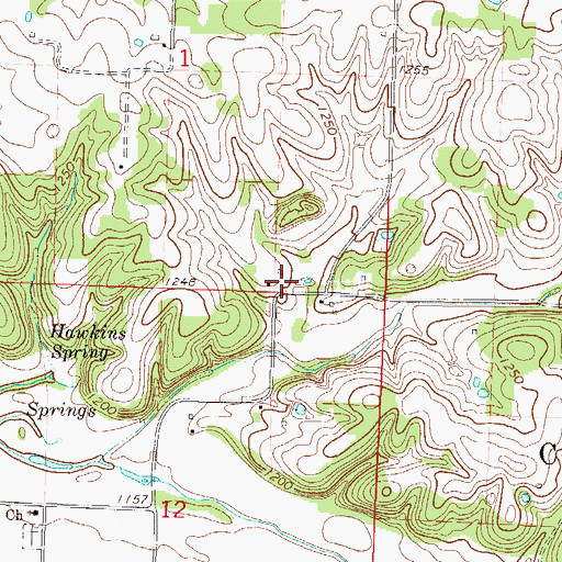 Topographic Map of Chapman School (historical), MO