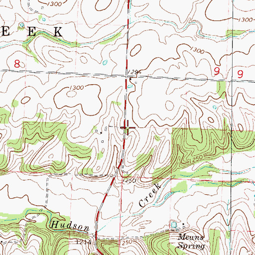 Topographic Map of Hudson School (historical), MO