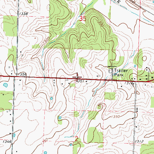 Topographic Map of Shady Grove School (historical), MO