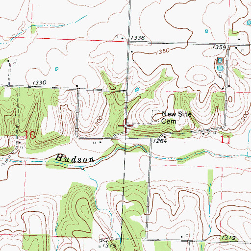 Topographic Map of Walnut Grove School (historical), MO