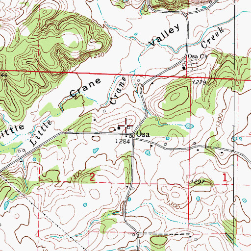 Topographic Map of Osa School (historical), MO