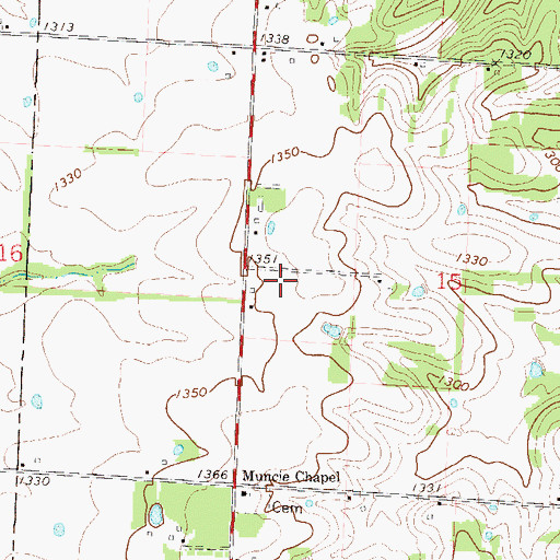 Topographic Map of Johnson School (historical), MO