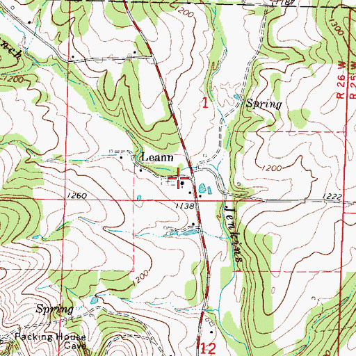 Topographic Map of Leann School (historical), MO