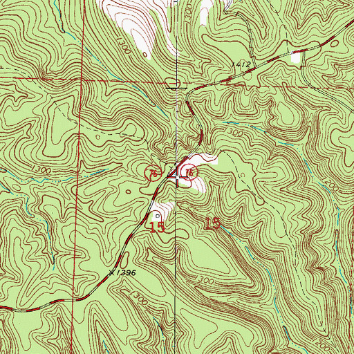 Topographic Map of Pinegrove School (historical), MO