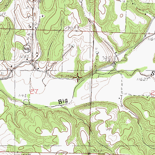 Topographic Map of Mayflower, MO