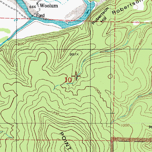 Topographic Map of Robertson Hill, AR