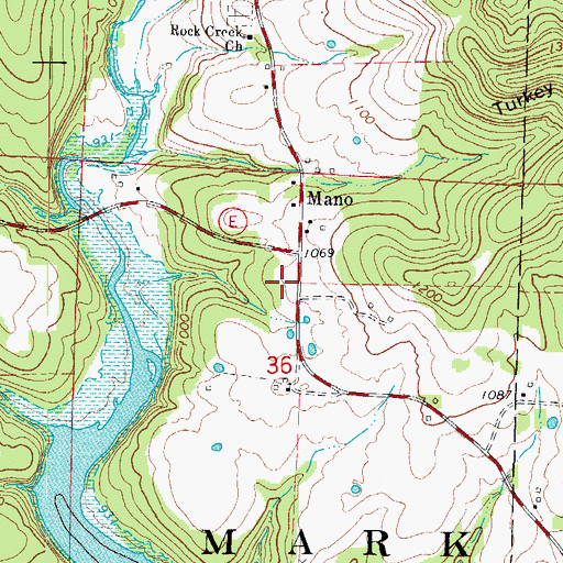 Topographic Map of Mano School (historical), MO