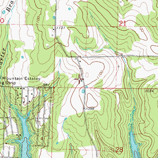 Topographic Map of Brock School (historical), MO