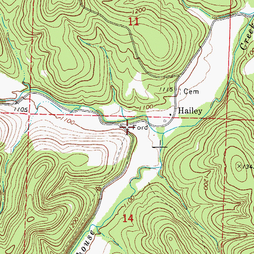 Topographic Map of Hailey School (historical), MO