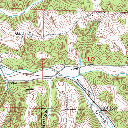 Topographic Map of Railey Creek School (historical), MO