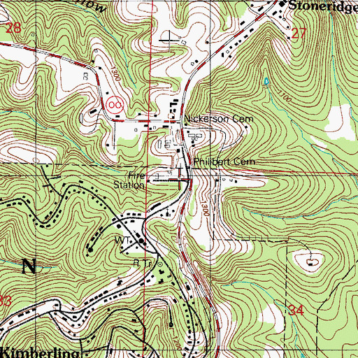 Topographic Map of Ance Creek School (historical), MO