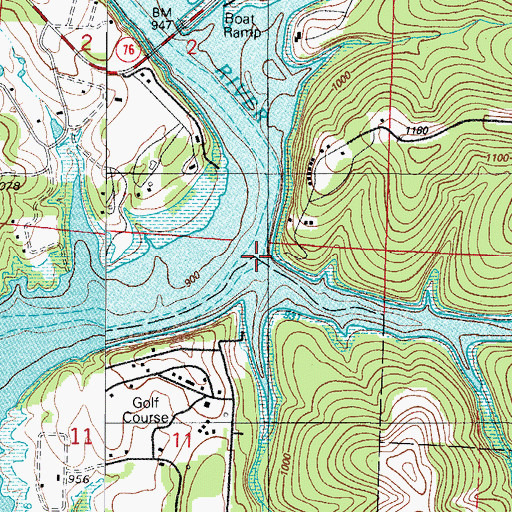 Topographic Map of Bear Den Creek, MO