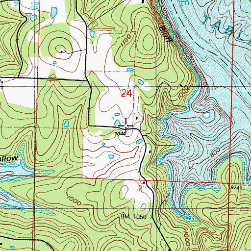Topographic Map of Jones School (historical), MO