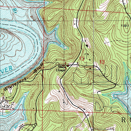 Topographic Map of Slane School (historical), MO