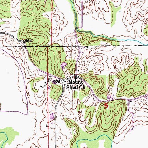 Topographic Map of Oakdell School (historical), MO