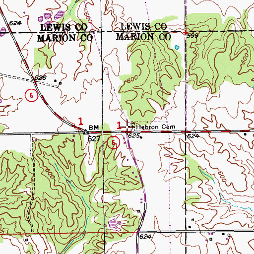 Topographic Map of Hebron Church (historical), MO